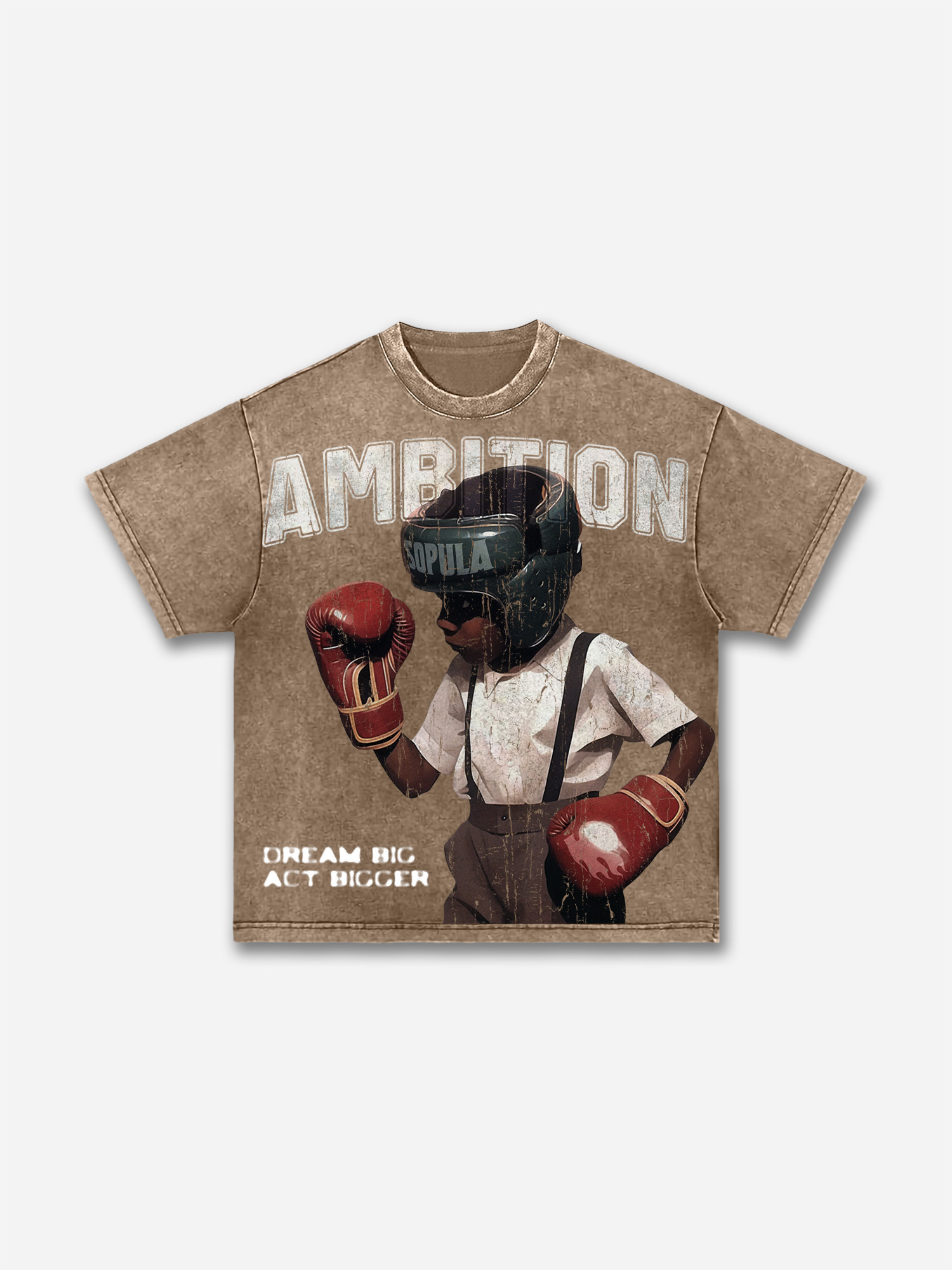 Boxer Follow Your Dream Retro Make Vintage Graphic Acid Wash T-shirt | HellxCity 