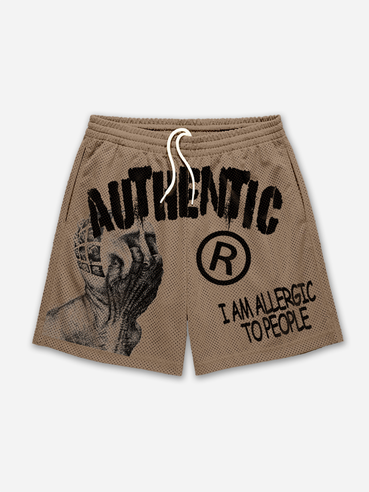 Men's I Am Allergic To People Graphic Print Mesh Shorts | HellxCity 