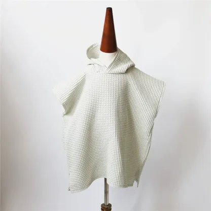 Peignoir cape gaufré brodé personnalisé pour enfants - Convient aux enfants de 2 à 7 ans