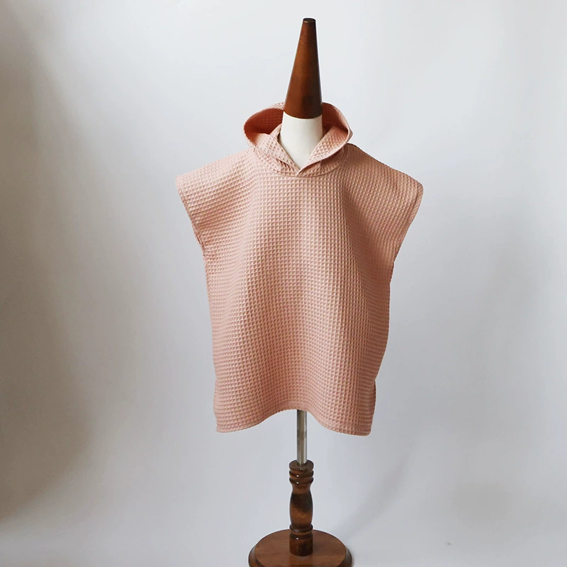 Peignoir cape gaufré brodé personnalisé pour enfants - Convient aux enfants de 2 à 7 ans