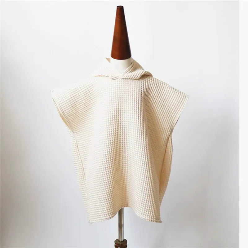 Peignoir cape gaufré brodé personnalisé pour enfants - Convient aux enfants de 2 à 7 ans