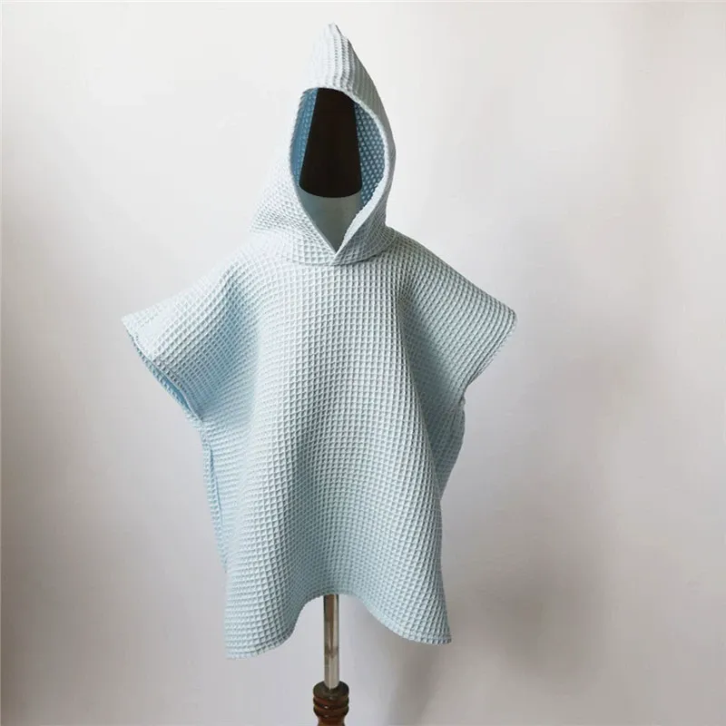 Peignoir cape gaufré brodé personnalisé pour enfants - Convient aux enfants de 2 à 7 ans