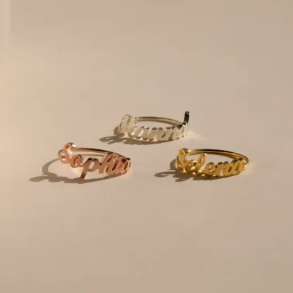 Bagues personnalisées avec prénom – Le cadeau idéal pour les mamans-Taille universelle(Ouverture réglable)