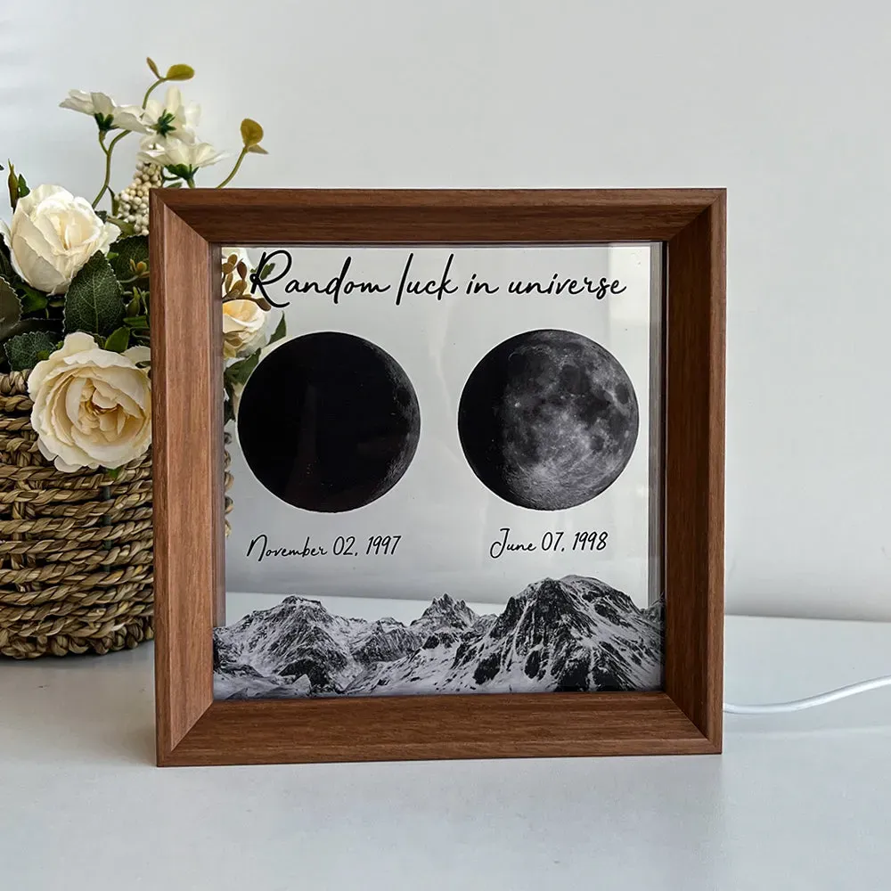 Personalisierter Sternenhimmel-Fotorahmen „Der Mond an dem Tag, an dem du geboren wurdest“-Paargeschenke/Dekoration