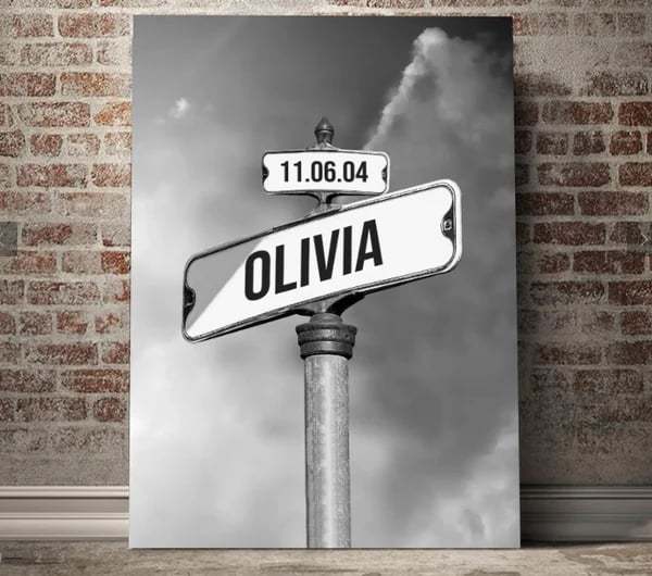 Toile murale personnalisée "Date de naissance des enfants"