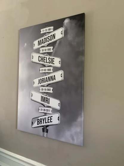 Toile murale personnalisée "Date de naissance des enfants"