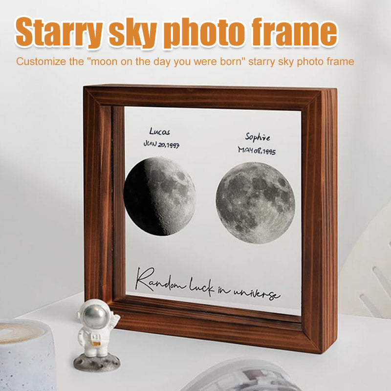 Personalisierter Sternenhimmel-Fotorahmen „Der Mond an dem Tag, an dem du geboren wurdest“-Paargeschenke/Dekoration