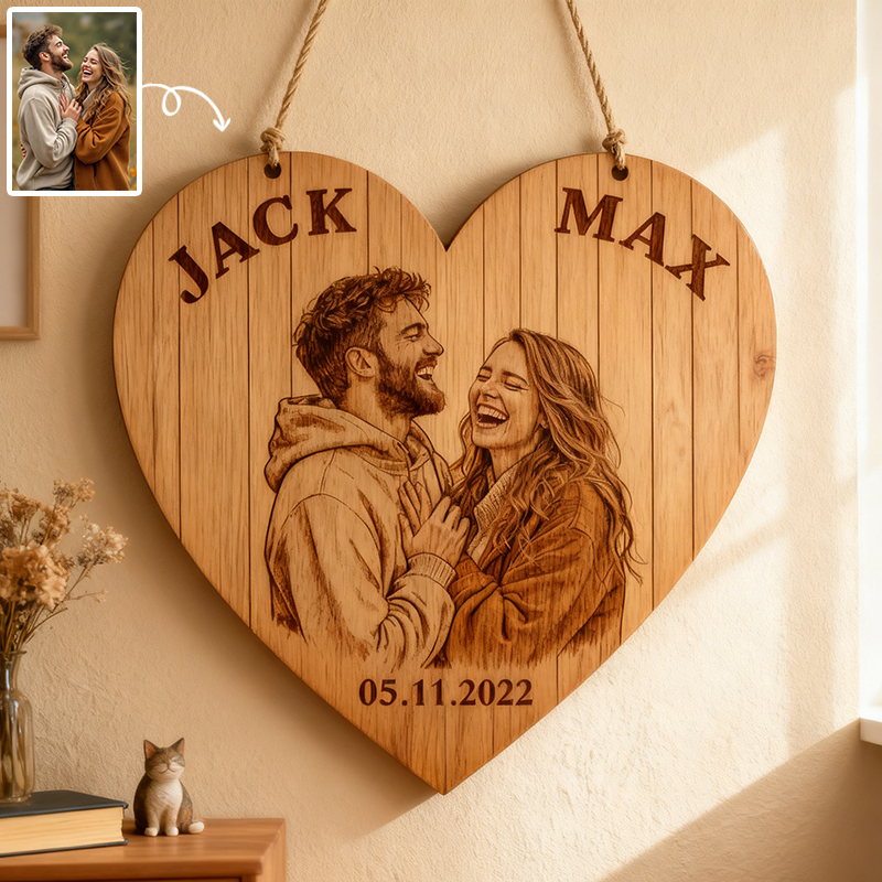 Plaque de gravure photo couple