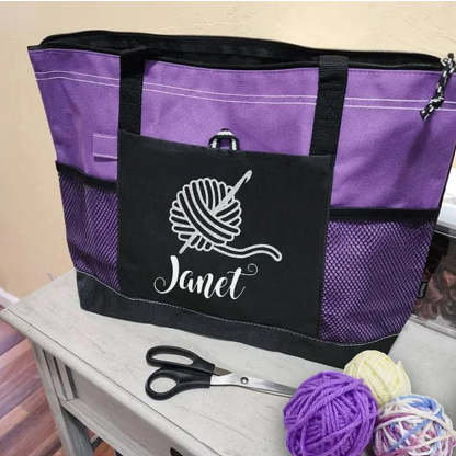 Grand sac fourre-tout personnalisé en tricot