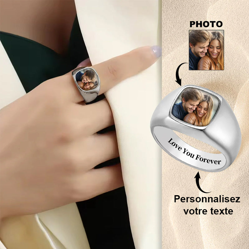Je T'aime Pour Toujours - Bague Carrée Personnalisée À Télécharger Pour Couple