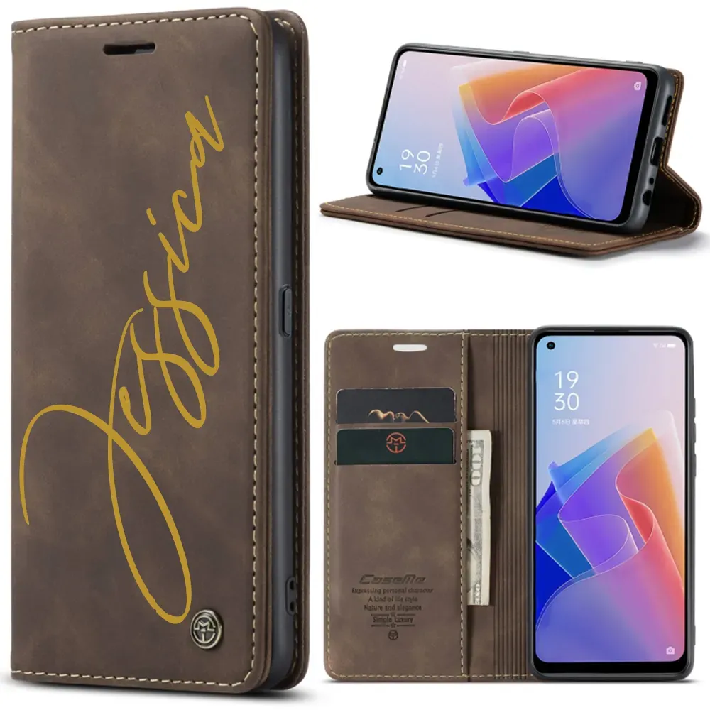 Personalised Monogram Card Holder Magnetic Wallet Phone Case