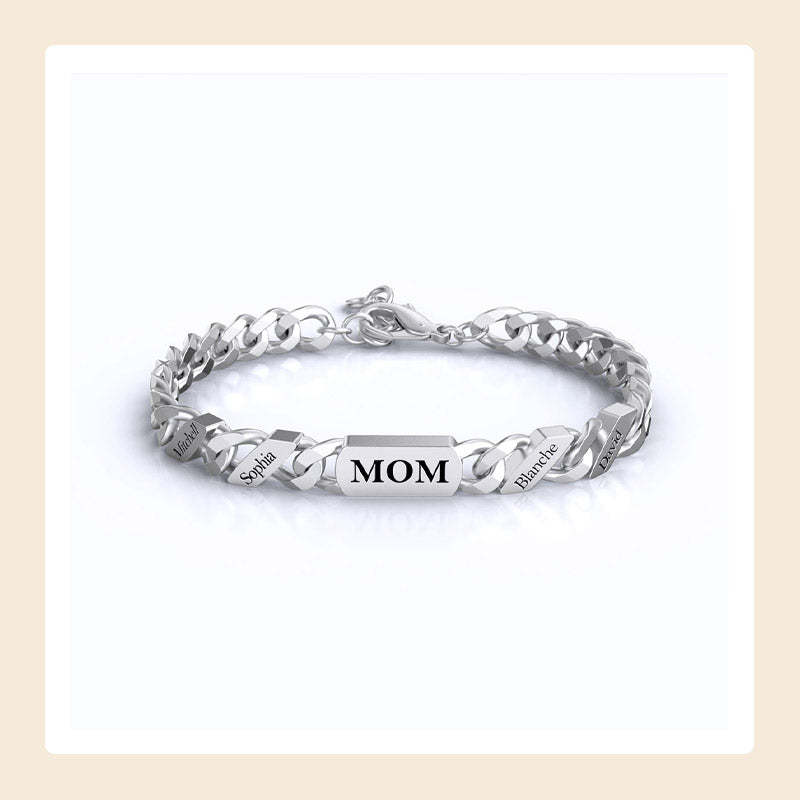 Bracelet tendance avec nom personnalisé – Cadeau de Thanksgiving/Noël/Anniversaire/Fête des Pèresy Gift