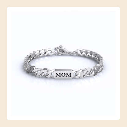 Bracelet tendance avec nom personnalisé – Cadeau de Thanksgiving/Noël/Anniversaire/Fête des Pèresy Gift