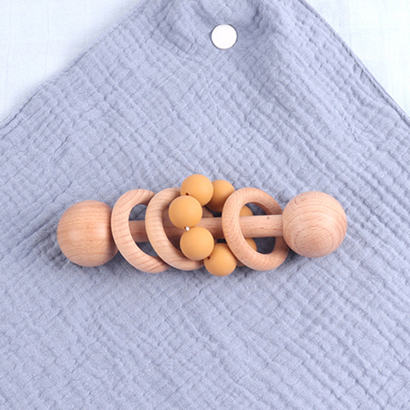 Personalized Wooden Baby Rattle with Engraved Name for Infant Baby Shower Birthday Gift