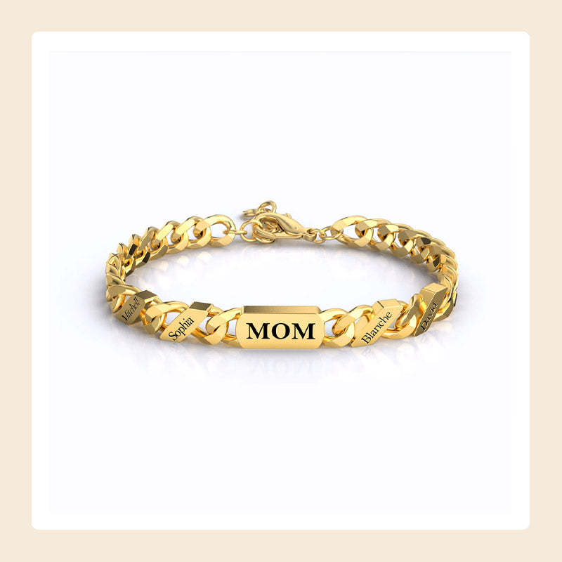 Bracelet tendance avec nom personnalisé – Cadeau de Thanksgiving/Noël/Anniversaire/Fête des Pèresy Gift