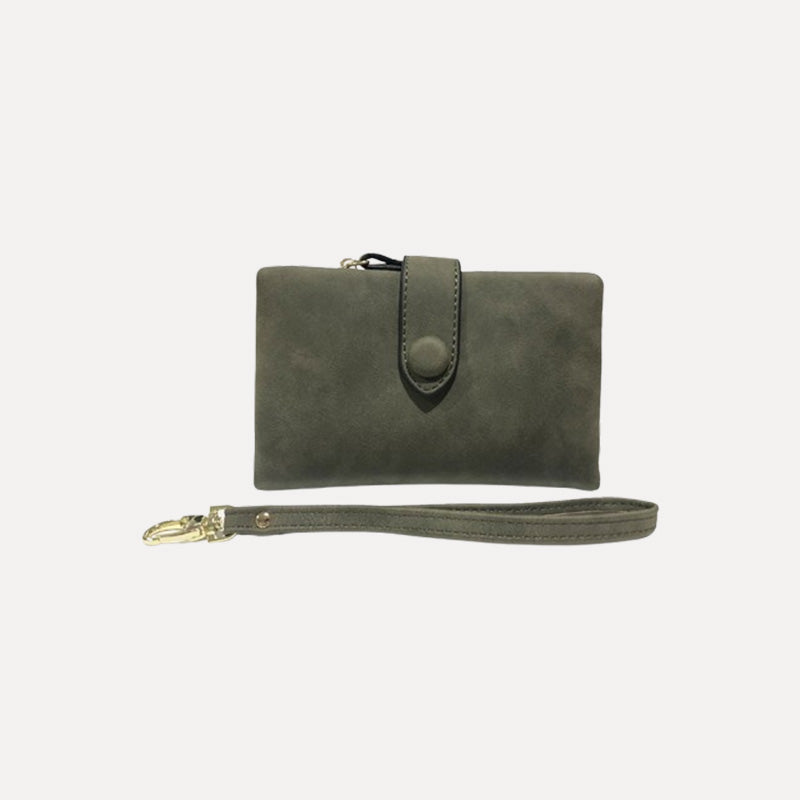 Personalized Name with Heart Design Tri-Fold PU Leather Wristlet Wallet with Card Holder Birthday Christmas Gift for Women