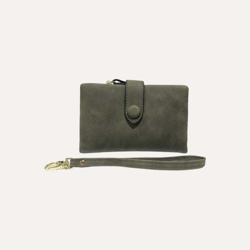 Personalized Name with Heart Design Tri-Fold PU Leather Wristlet Wallet with Card Holder Birthday Christmas Gift for Women