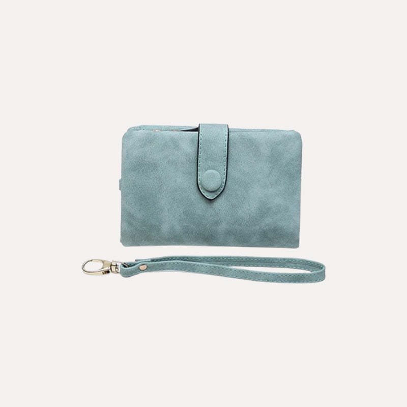 Personalized Name with Heart Design Tri-Fold PU Leather Wristlet Wallet with Card Holder Birthday Christmas Gift for Women