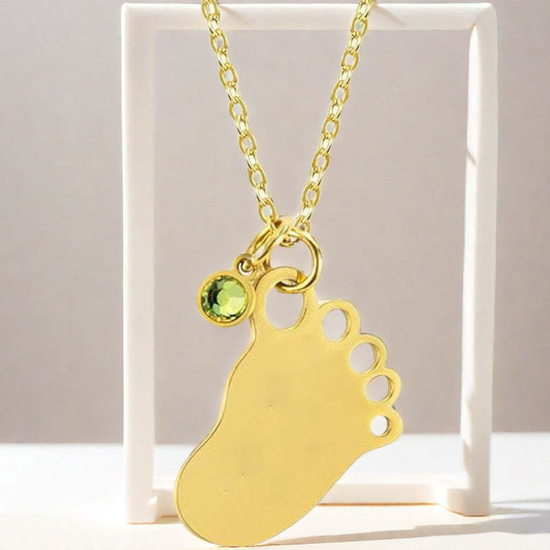 Collier d'anniversaire personnalisé avec empreinte de pied de bébé