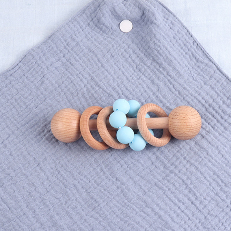 Personalized Wooden Baby Rattle with Engraved Name for Infant Baby Shower Birthday Gift
