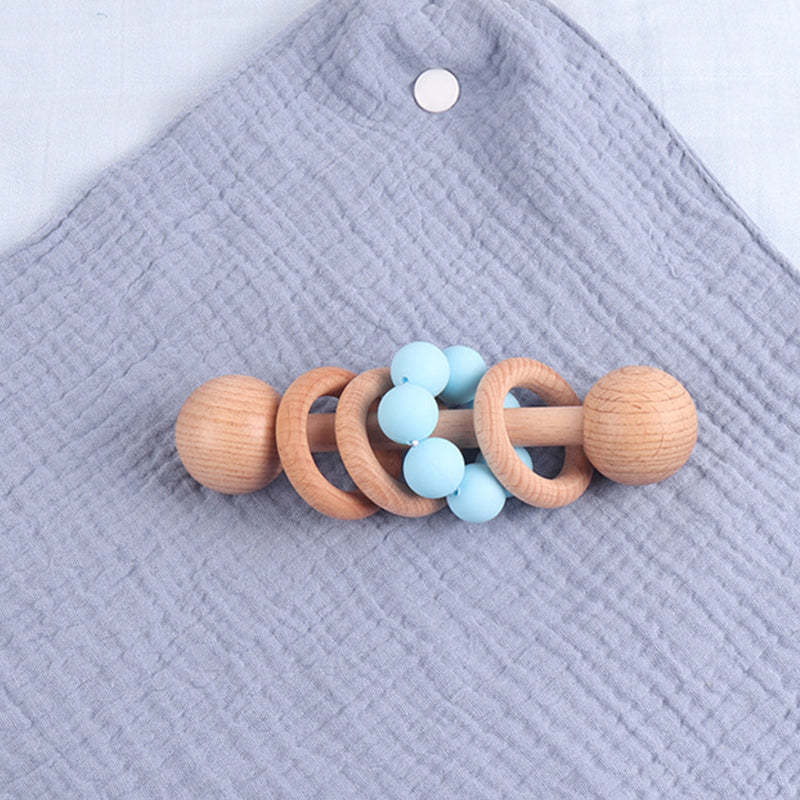 Personalized Wooden Baby Rattle with Engraved Name for Infant Baby Shower Birthday Gift