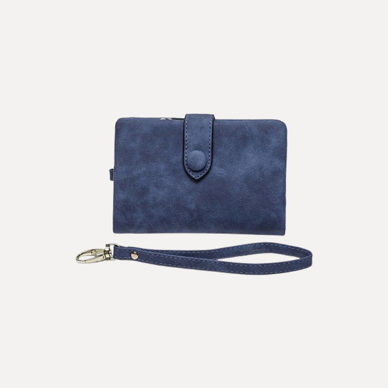 Personalized Name with Heart Design Tri-Fold PU Leather Wristlet Wallet with Card Holder Birthday Christmas Gift for Women