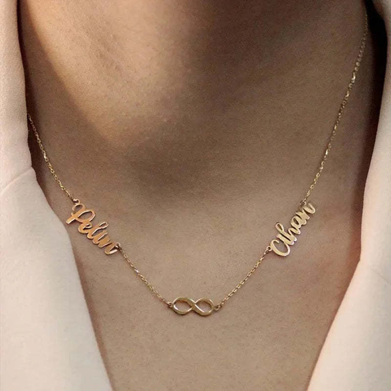 Aangepaste naam & effenen hart charme ketting