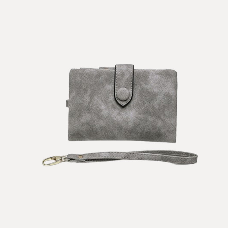 Portefeuille à trois volets en cuir PU avec porte-cartes et motif cœur