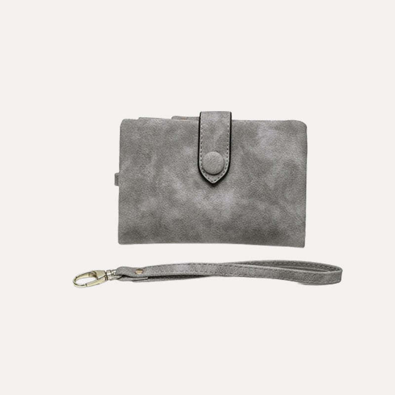 Portefeuille à trois volets en cuir PU avec porte-cartes et motif cœur