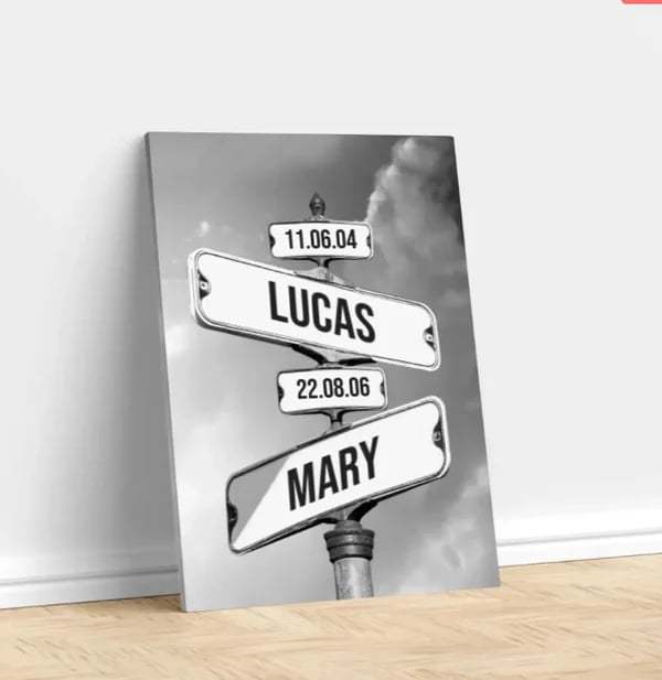Toile murale personnalisée "Date de naissance des enfants"