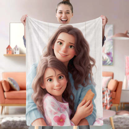 Couverture personnalisée avec dessin animé photo