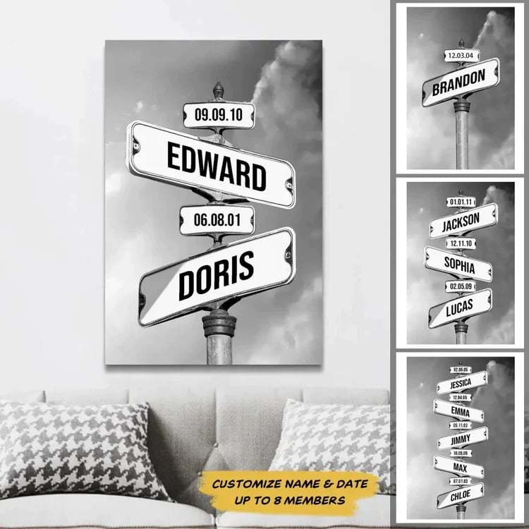 Toile murale personnalisée "Date de naissance des enfants"