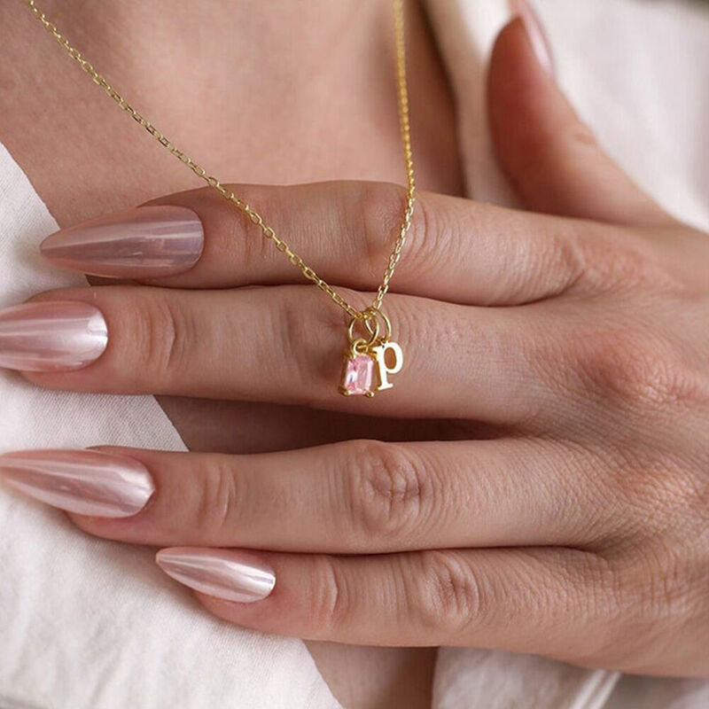 Collier personnalisé avec lettre de naissance - Cadeau de Saint-Valentin ou d'anniversaire pour elle