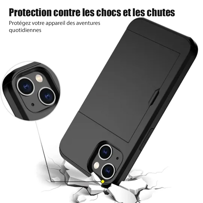 Étui portefeuille fin avec fente pour carte cachée et double couche Personlig Monogram