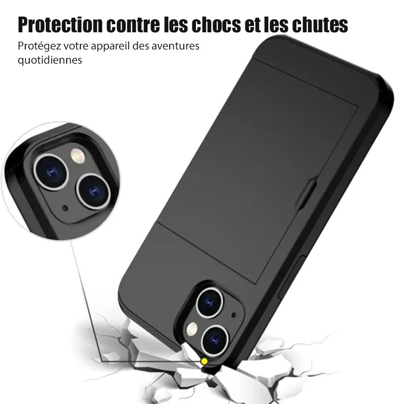 Étui portefeuille fin avec fente pour carte cachée et double couche Personlig Monogram