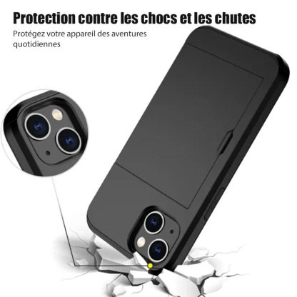 Étui portefeuille fin avec fente pour carte cachée et double couche Personlig Monogram