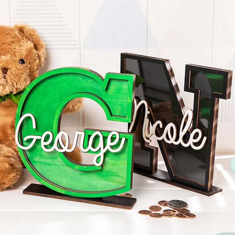 Personalized Colorful Initial Letter Money Banks with Name
