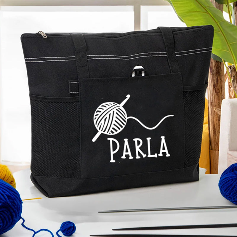 Grand sac fourre-tout personnalisé en tricot