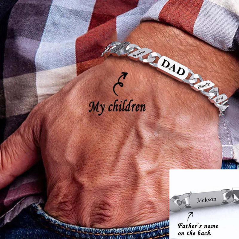 Bracelet tendance avec nom personnalisé – Cadeau de Thanksgiving/Noël/Anniversaire/Fête des Pèresy Gift