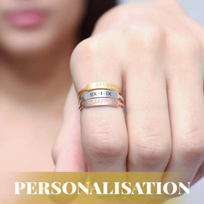 Personalized Birthstone Name Memorial Ring