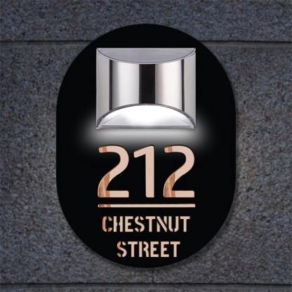 Personalized Solar Cut House Number Sign