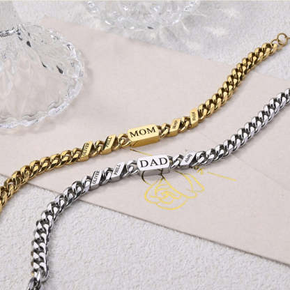 Bracelet tendance avec nom personnalisé – Cadeau de Thanksgiving/Noël/Anniversaire/Fête des Pèresy Gift