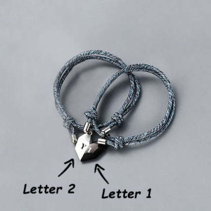 Personalised Love Wishing Stone Bracelet Couple Magnetic Bracelet Set