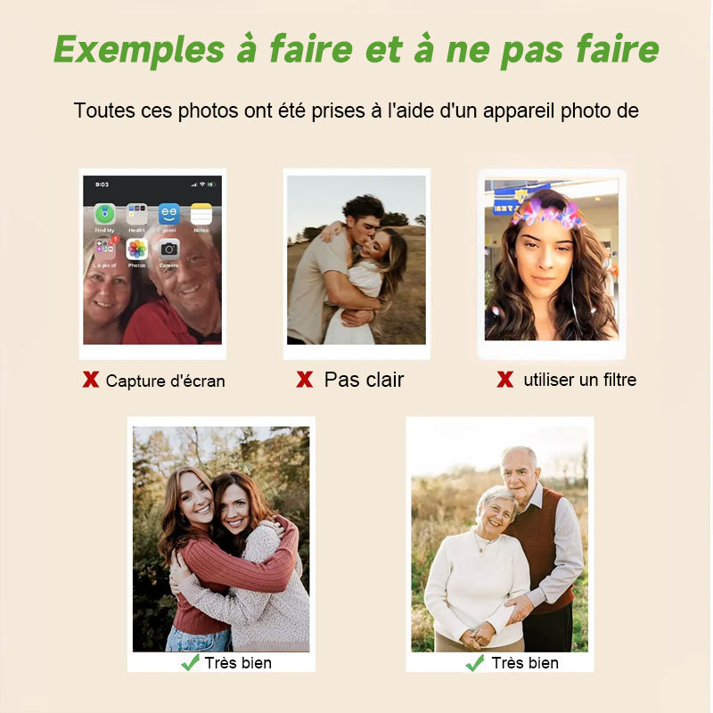 Bague de promesse de couple avec pierres de naissance et photo à télécharger personnalisée