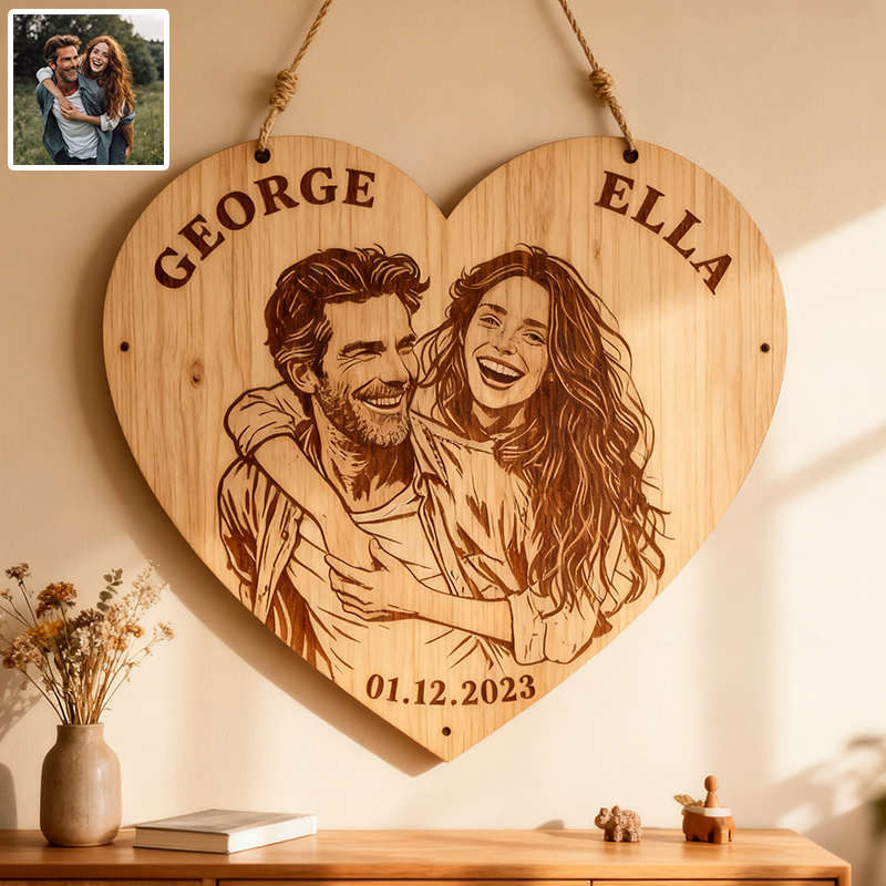 Plaque de gravure photo couple