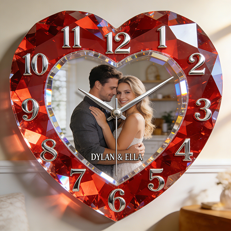 Personnalisé Crystal-Style Photo Horloge murale-Votre mémoire, clair comme du cristal