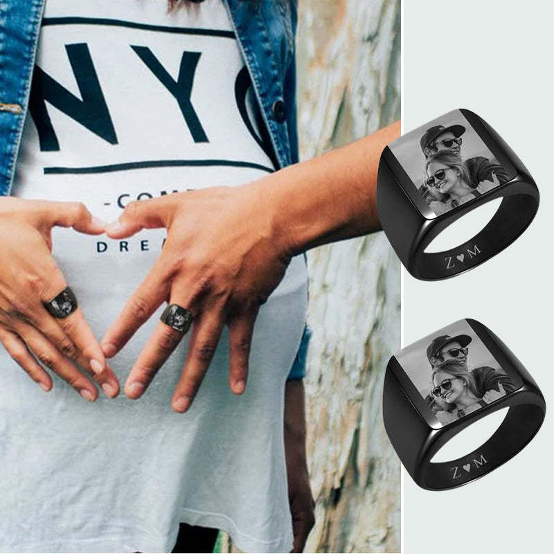 Je T'aime Pour Toujours - Bague Carrée Personnalisée À Télécharger Pour Couple