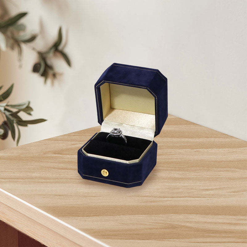 Octagonal Flannel Ring Box