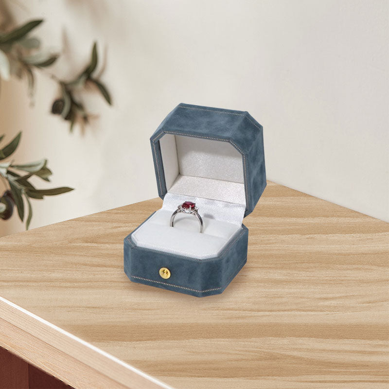 Octagonal Flannel Ring Box