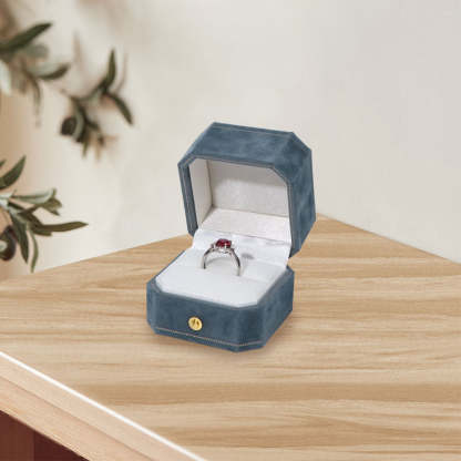 Octagonal Flannel Ring Box
